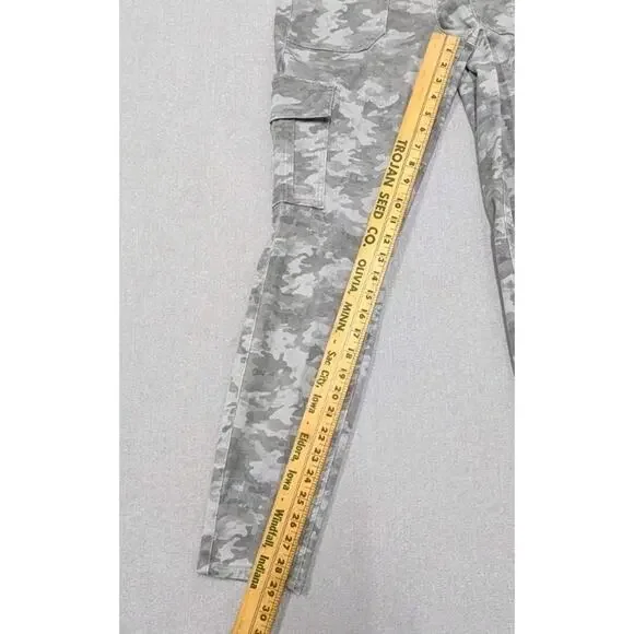 SPANX Cargo Pants Women L Gray Camo Utility Stretch Skinny Pull On Large - Picture 10 of 11
